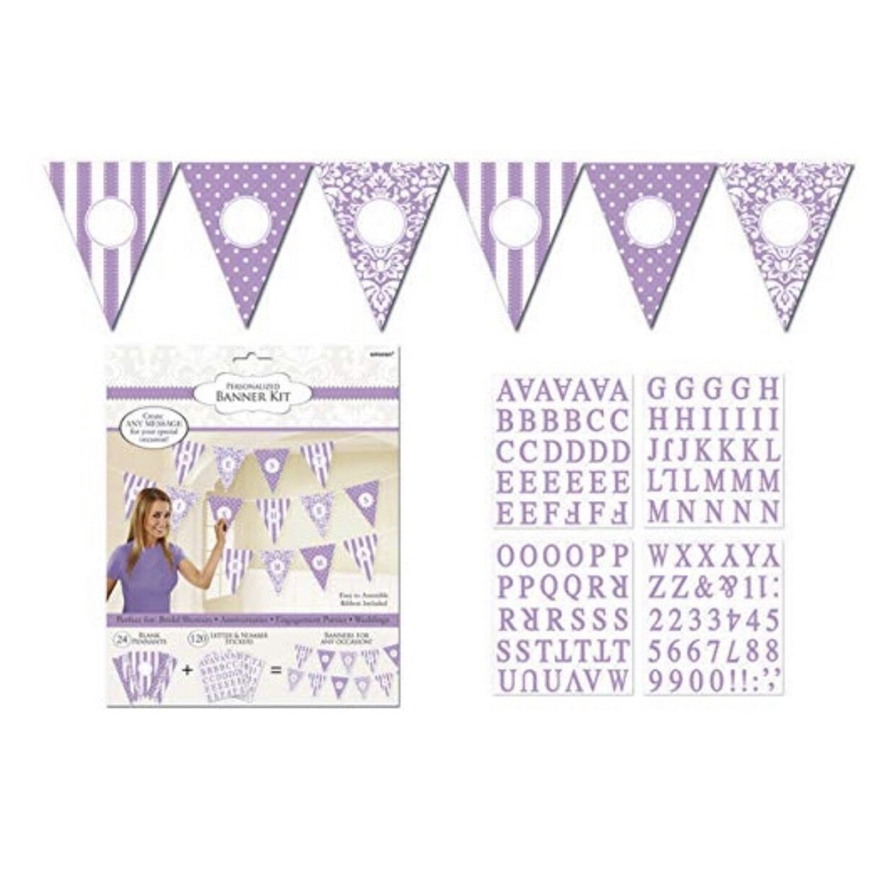 AMSCAN PERSONALIZED Lilac BANNER KIT for BRIDAL SHOWERS‎ ~ WEDDINGS Lavender